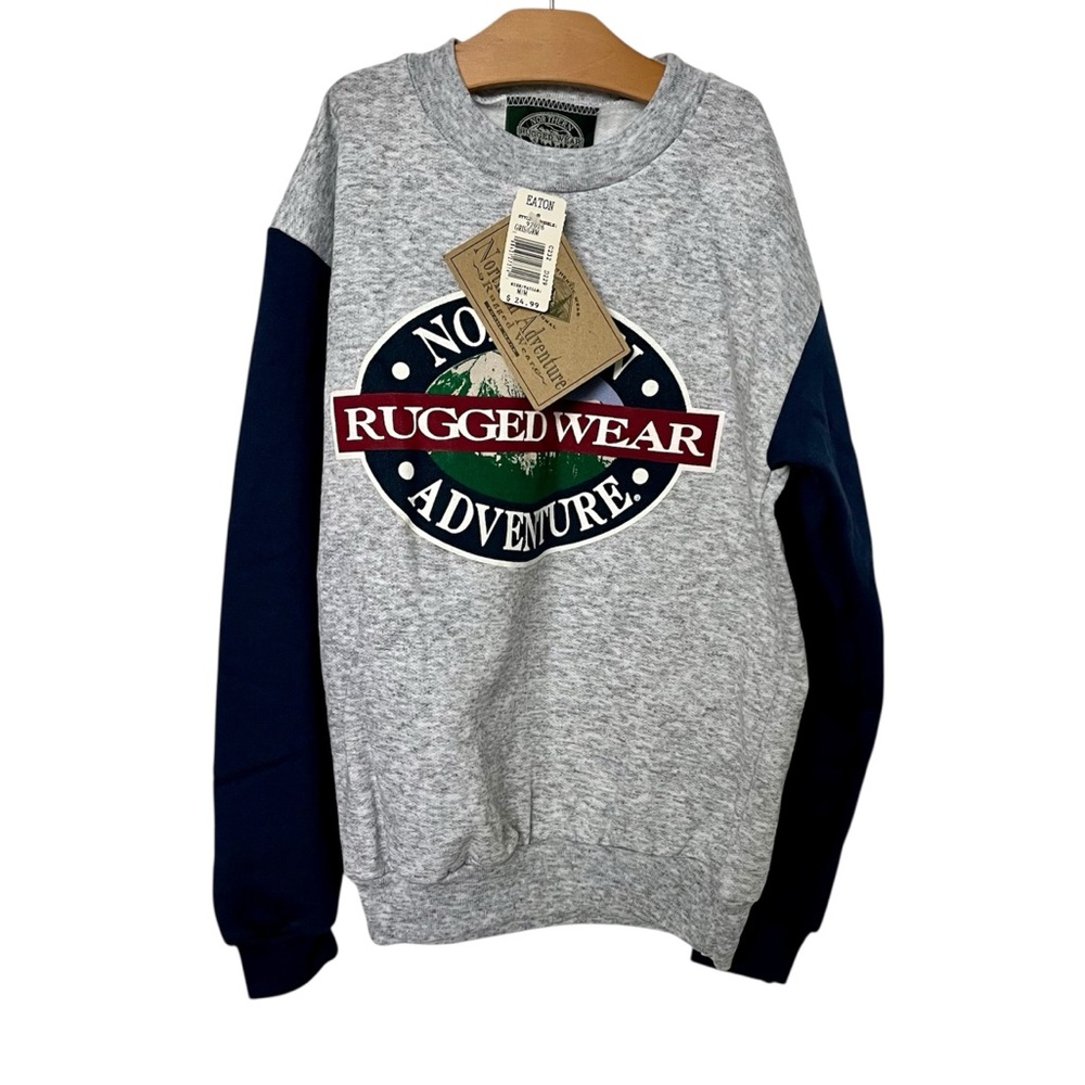 NWT Vintage Deadstock Northern Adventure Mountain Sweatshirt Youth Medium NWT